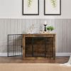 Dog Crate Furniture with Cushion, Wooden Dog Kennel Furniture, Heavy Duty Dog Cage, 32" Dog Kennel with Double Doors, Dog Crates for Small/Medium Dogs